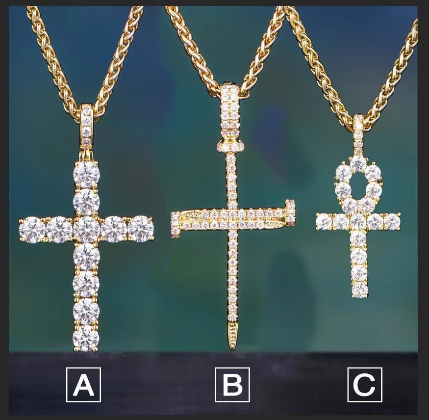 CZ Pave Cross Pendant on 14k Gold