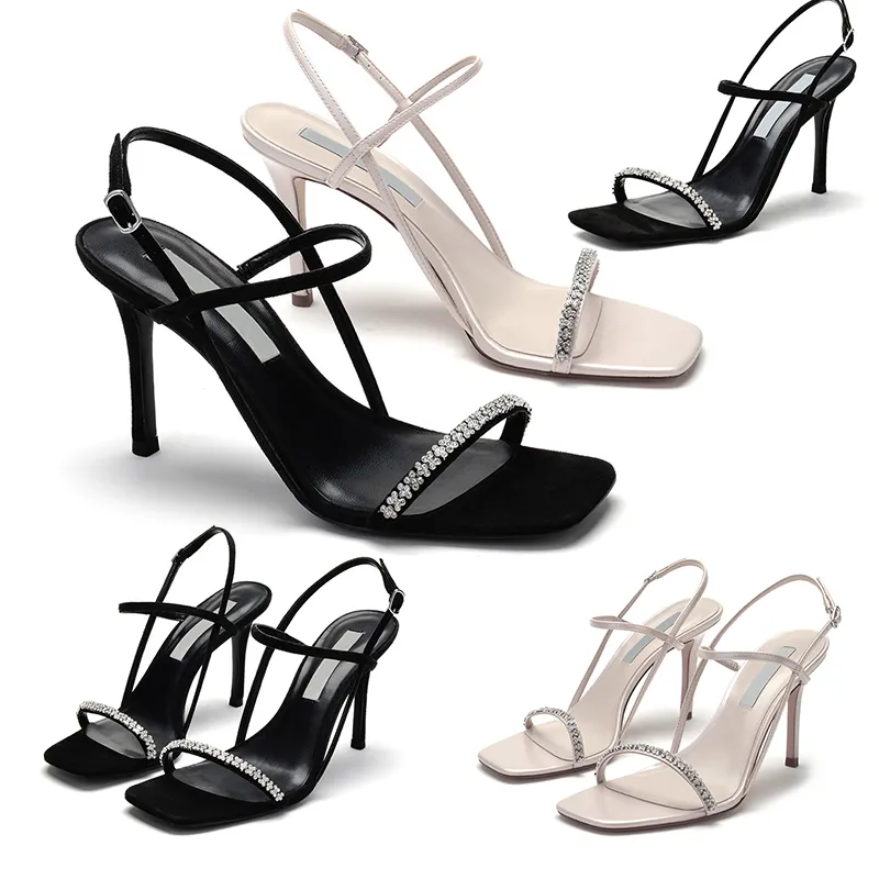 2024 Elbise Ayakkabı Kadın Moda Topuklu Siyah Beyaz Gai Ladies Açık Hafakalar Yaz Topuk Boyutu 34-39