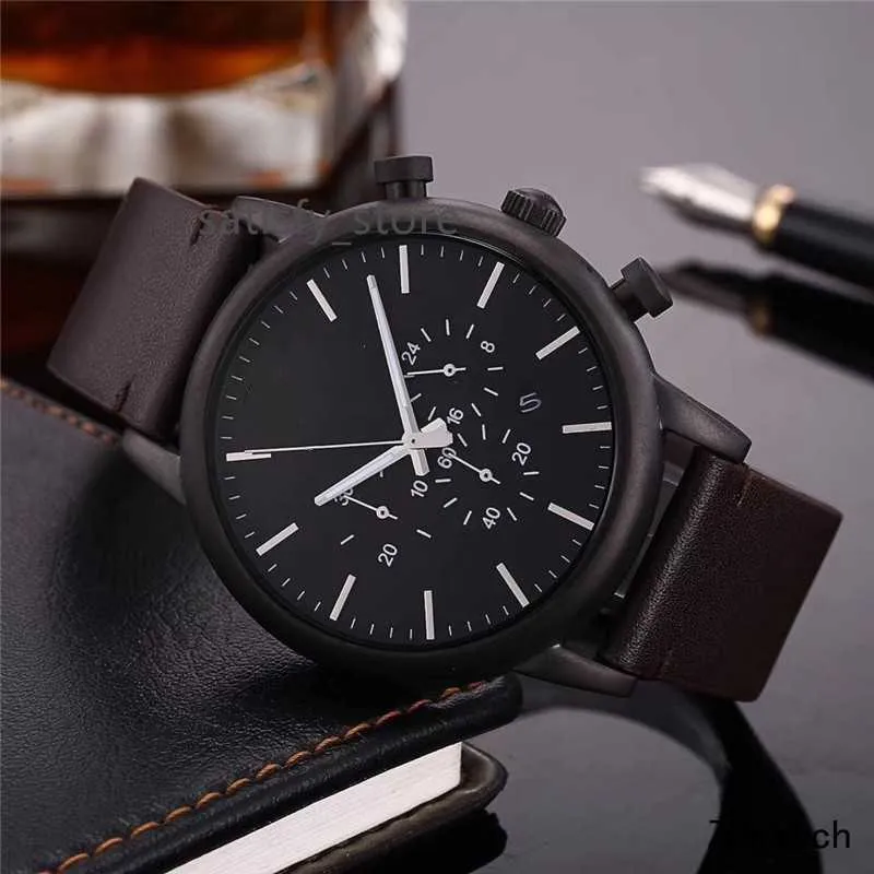 2022 AAA MENS Quartz en cuir Watch avec Blue Black Sapphire Watch Super Glow-in-the-Dark Montre de Luxe
