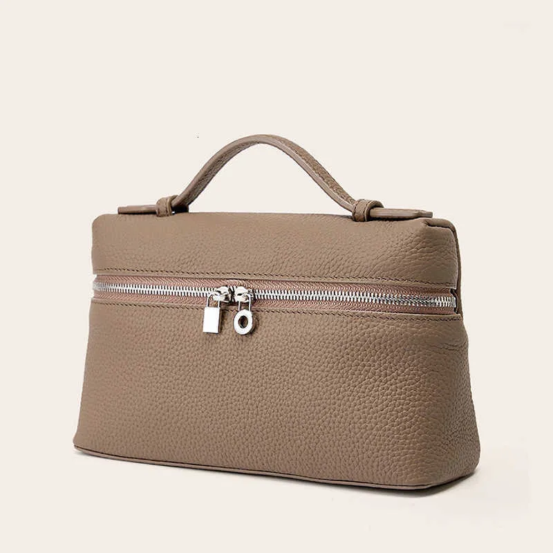 Xuan Yan Genuine Leather Womens Bag Handheld Lp Lunch Box 2024 Top Layer Cowhide Crossbody
