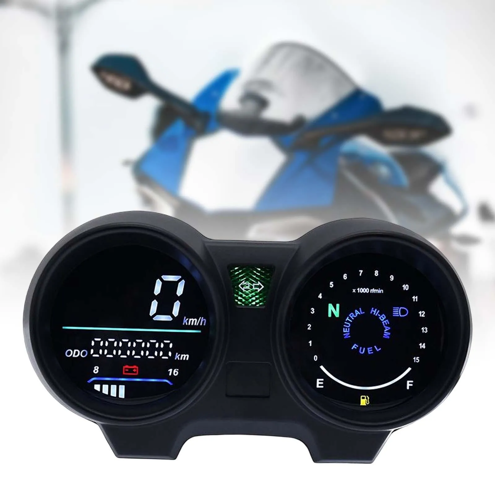 Image showcasing Digital Motorcycle Speedometer - LED Display, RPM Meter, Odometer for ...