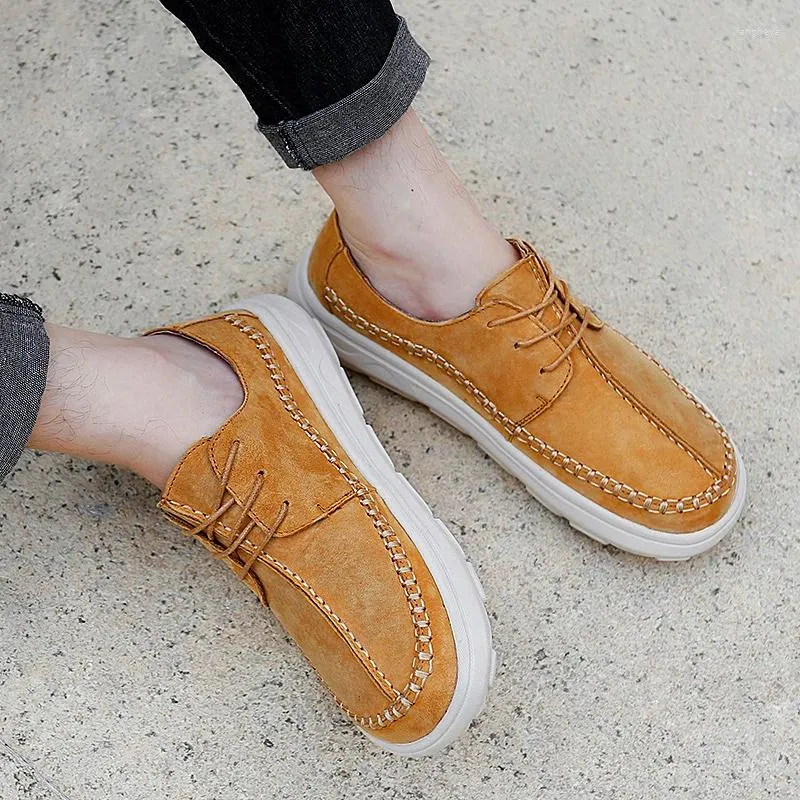 Casual Shoes Outdoor Men's Super Lightweight Suede Leather Men Bekväma loafers Sneakers White Flats Oxfords Boat