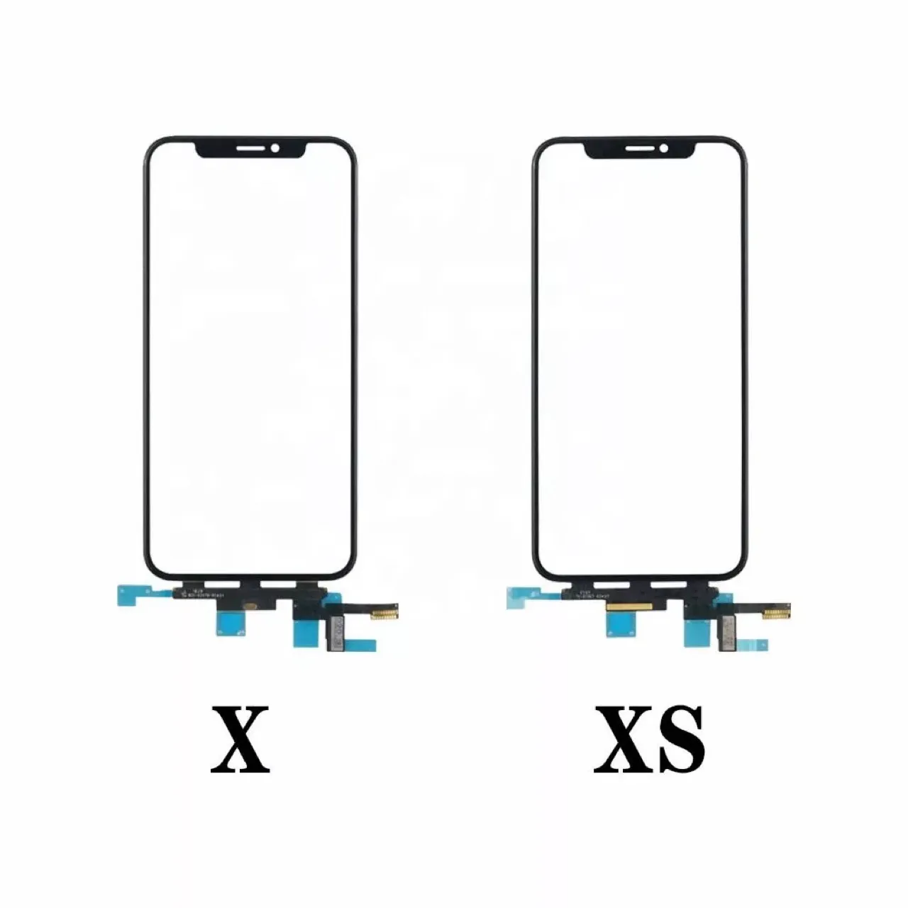 Pekskärm + OCA -lim för iPhone X Xs Max XR 11 12 Pro Digitizer Front Glass Lens Panel Reparera pekglas med OCA -lim