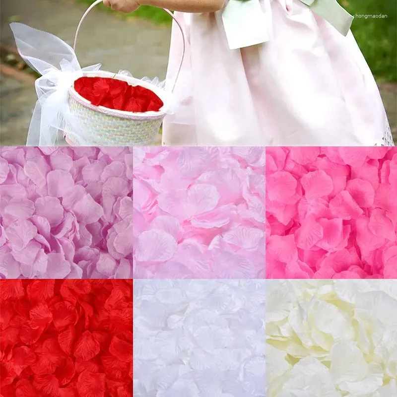 Fleurs décoratives 1000pcs Pétales roses artificielles coloré en soie fausse fleur de pétale fleur romantique anniversaire de la Saint-Valentin Favors de la Saint-Valentin