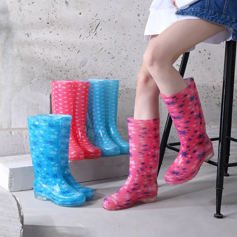 TIEVOSA Women's Short Rain Boots - Chunky Heel Ankle Rain Boots Waterproof Chelsea Booties