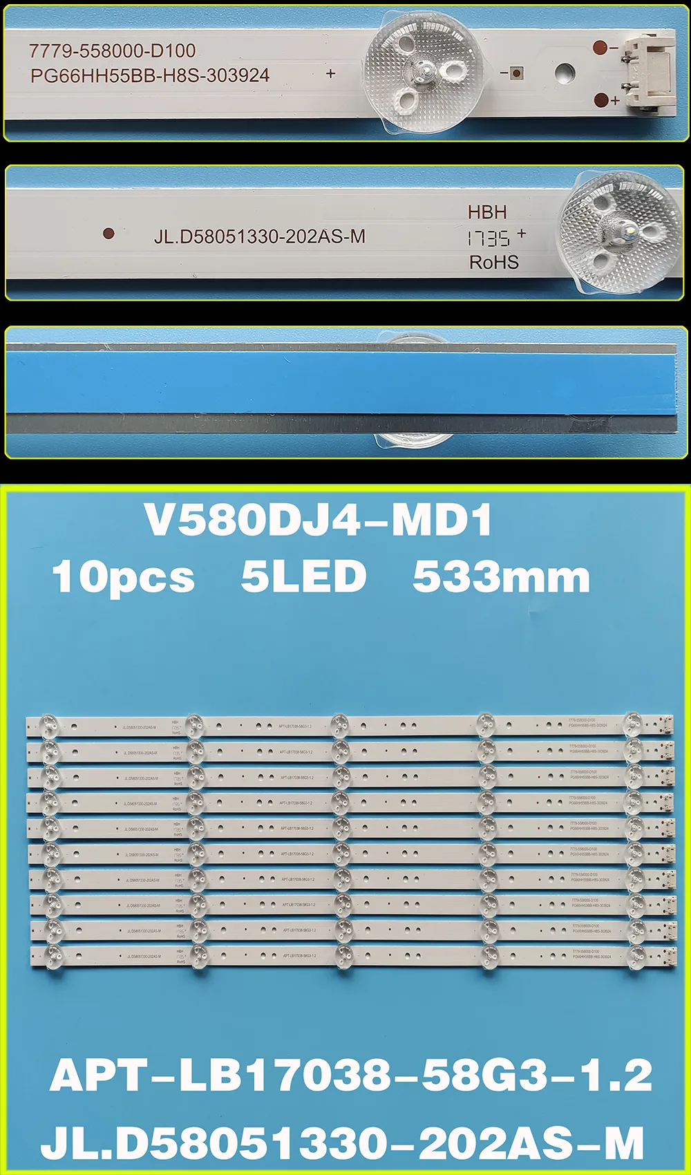 5835-W58000-1P00 RDL580WY APT-LB17038-58G3- 1.2...