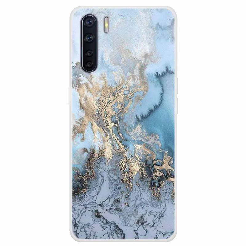 Для Oppo A91 Case a 91 Мраморный бампер силиконовый тип Silicone TPU Cover Cover для Oppo A 91 OPPOA91 CPH2001 CPH2021 Luxury Coque Funda