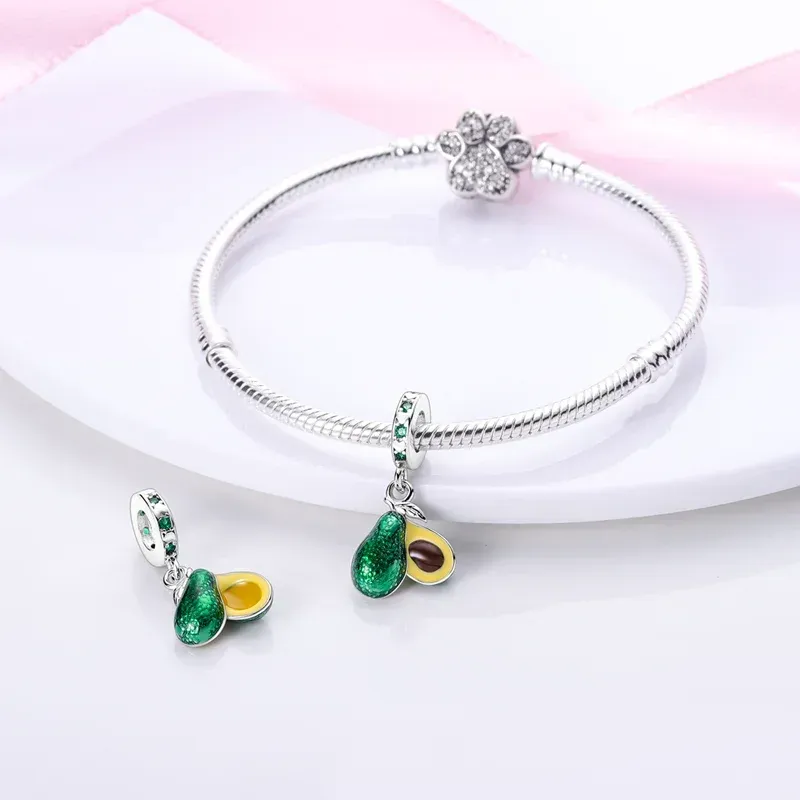VOROCO S925 Sterling Silver Charms & Glass Beads - DIY Bracelet Making, With Zircon Details