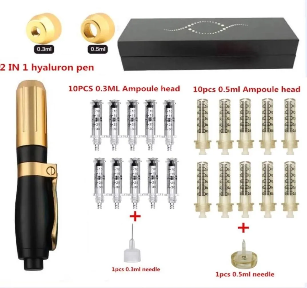 2 I 1 Nytt högtryck Hyaluronic Pen 2 i 1 Hyaluron Pen för tatuering Tip Hyaluron Gun 03ML 05ML Head Q05086030651