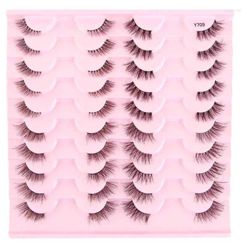 False Eyelashes Faux Cils 20 Pairs Wispy Fluffy Makeup Tool Natural Long 3D Mink Half Cat Eye Lashes Maquillage