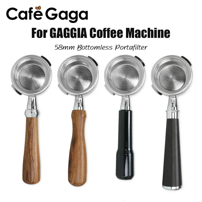 58mm Coffee sem fundo Portafilter para Gaggia Classic Pro Naked Filter Basket Barista Acessórios Espresso Machine Tools Mercadorias 240411