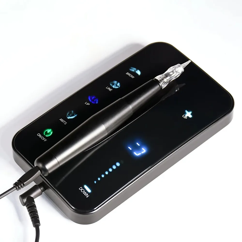 Electric Tattoo Microblading Pen – Permanent Makeup Machine For Eyebrows, Lips, Eyeliner (Pink)