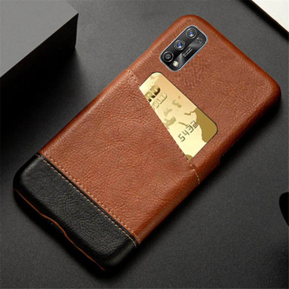 Wallet Case for Oppo Realme 7 Pro 5G 4G Funda Mixed Splice Pu Leather Credit Card Holder Cover för Oppo Realme 7 Pro Coque 7pro