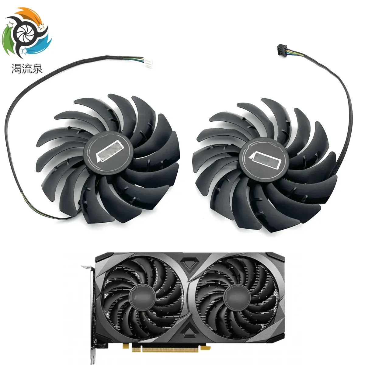 Pads 2pcs 95mm PLD10010S12HH RTX3060 مروحة تبريد GPU لـ MSI RTX 3070 3060 3060TI Ventus 2x OC Card Card Card Card