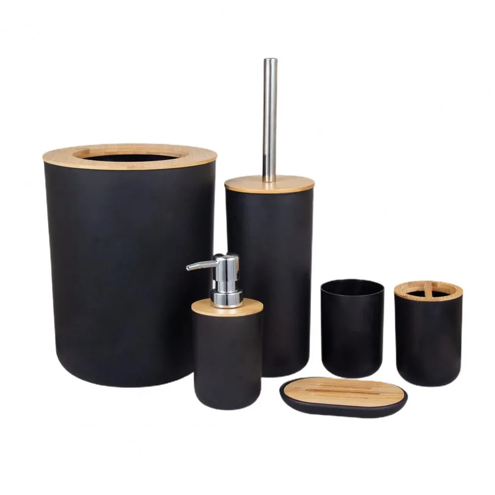 ACCESSOIRES DE SALLOGE - SERGEUX BAMBOO BRUSHER DE LA BAMBRE, HAUT DE Table en bois, Salle de douche Sauvegarde de l'espace, appartement à l'hôtel - noir