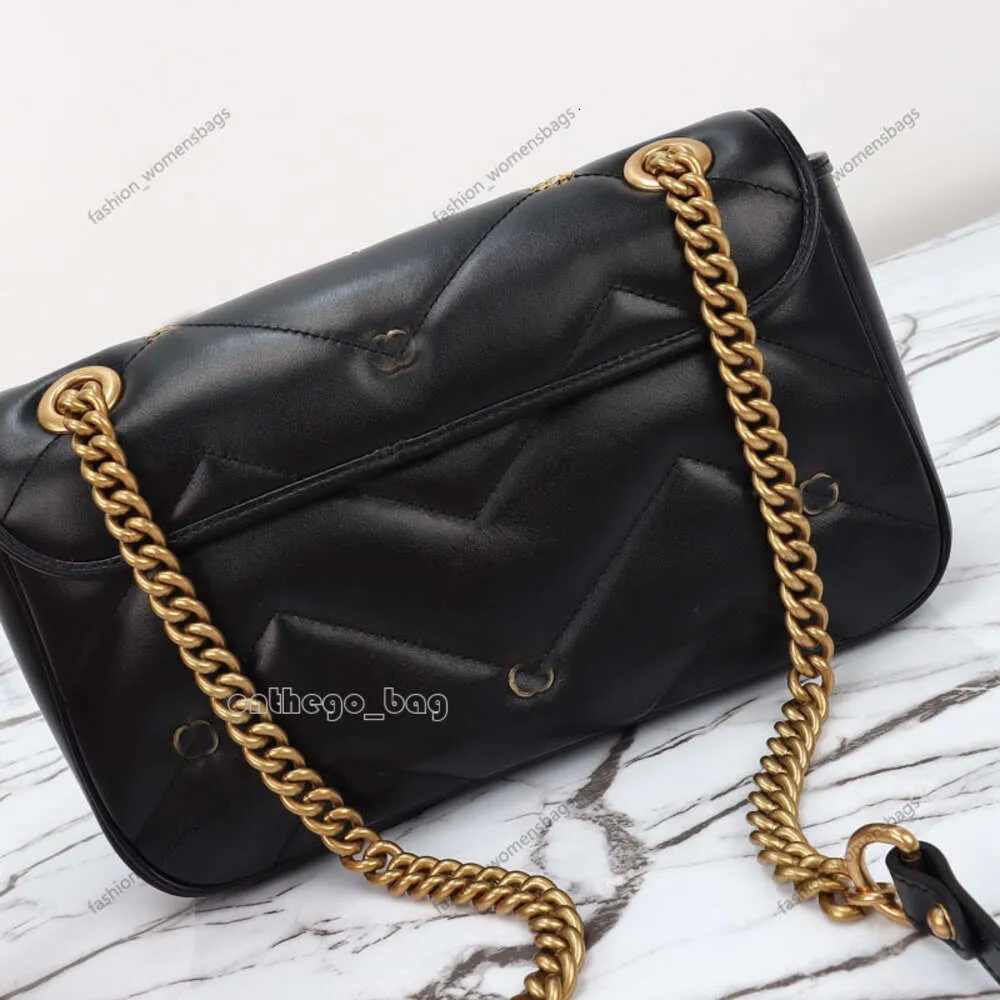 10a rétro Mirror Quality Designer Bag Sac Chain Chain Sac Calfskin Le cuir double lettre Sacs de corps croisé en cuir authentique 443497 443496 avec boîte de luxe Luxury