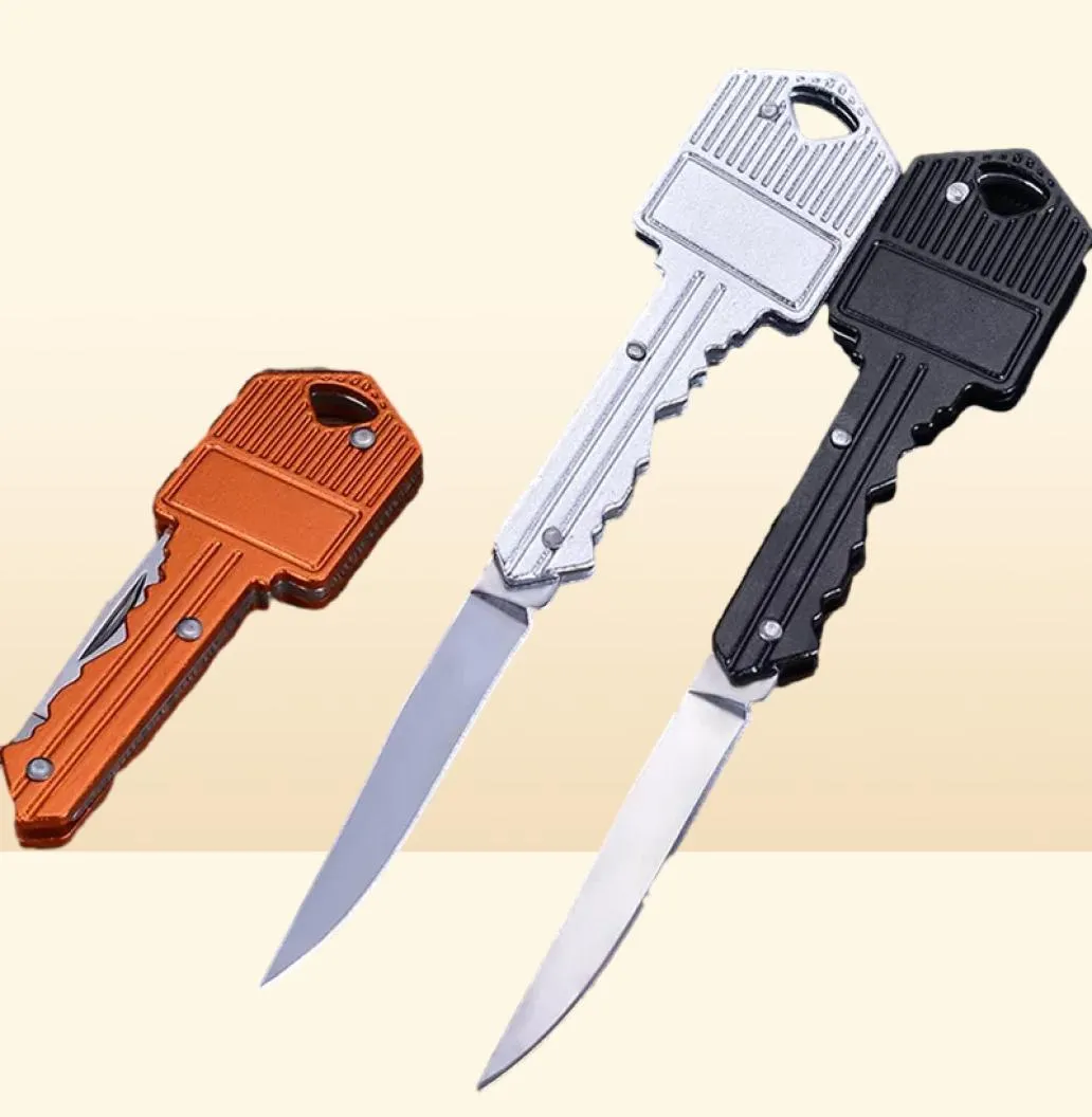 Couteau pliant en acier inoxydable Anneaux Kelechains Mini Pocket Pocket Knives Outdoor Camping Hunting Tactical Combat Couple Tool Tool 8 COLO4797665
