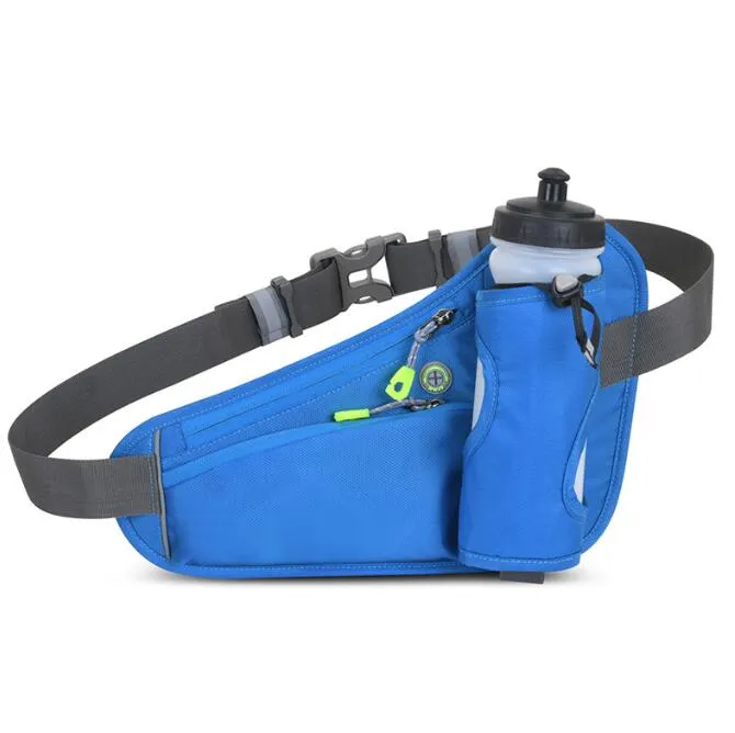 Unisex Sports Su Şişesi Kalça Bel Paketi Su geçirmez Koşu Tırmanma Para Çantası Cep Telefon Çantası Motosiklet Fanny Pack