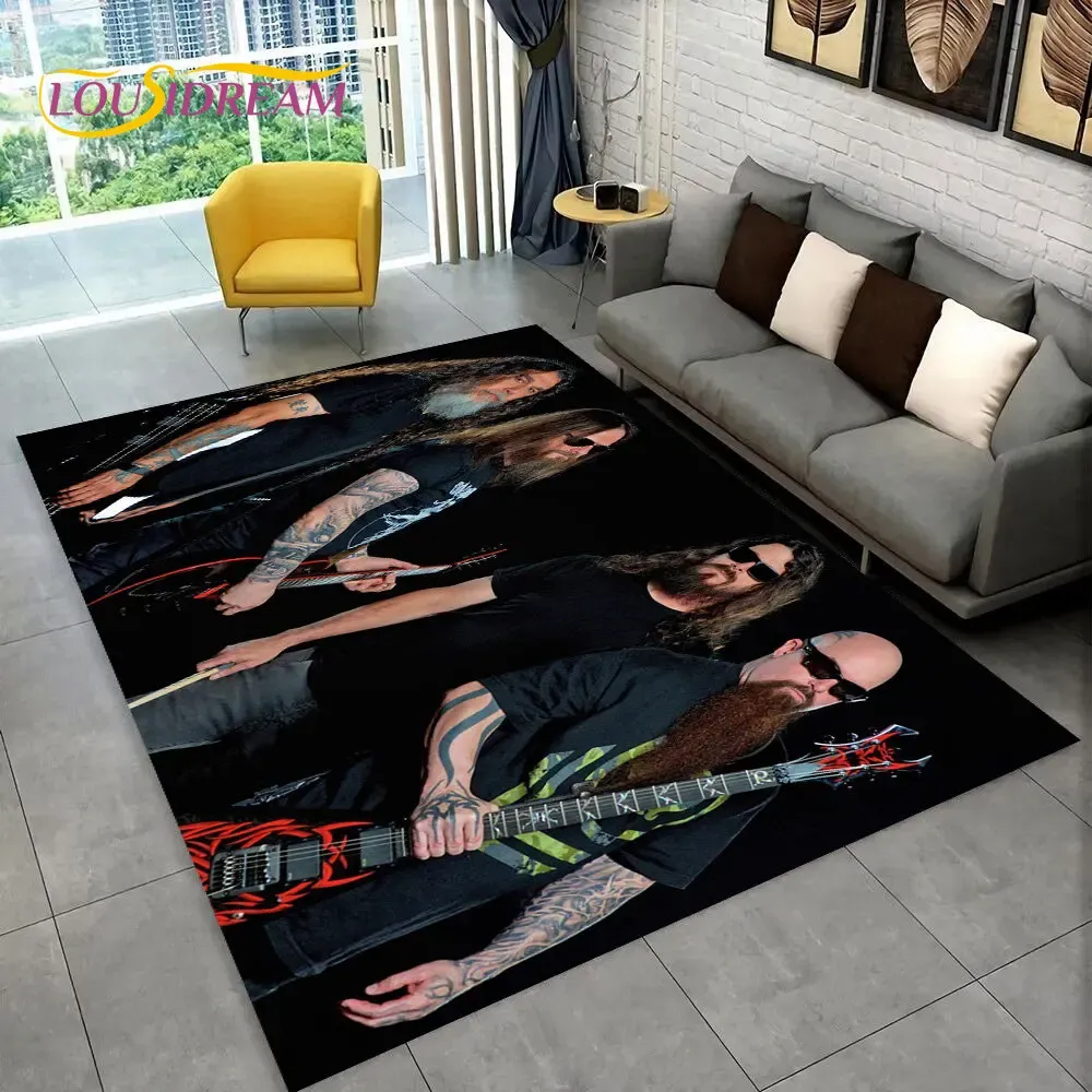 Slayer High Metal Band Band Area Tapis, tapis pour tapis pour la maison de chambre à coucher de chambre à coucher décor de paillasson, les enfants jouent un tapis de sol sans glissement
