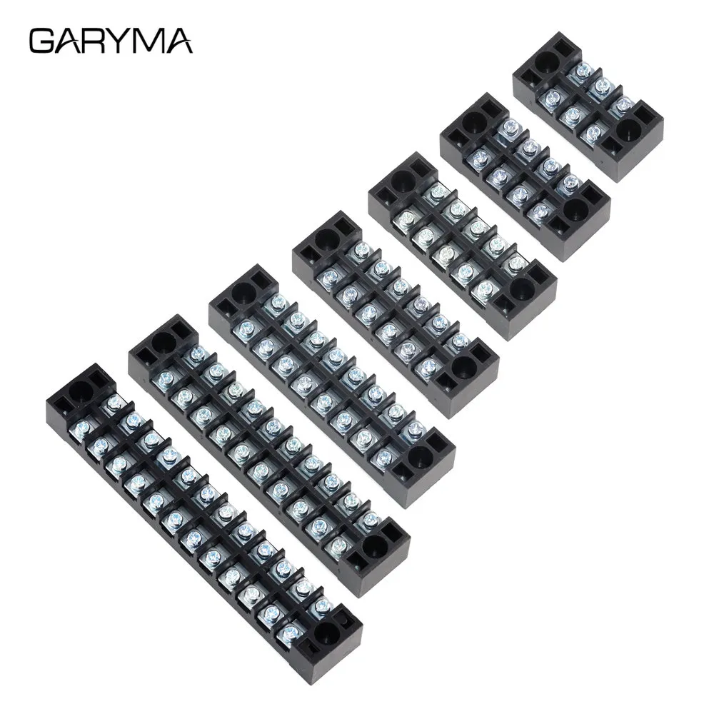 600V 15A Dual Row Barrier Screw Terminal Block Strip Wire Connector 3/4/5/6/8/10/12 Positioner TB Series Wire Connector Barrier