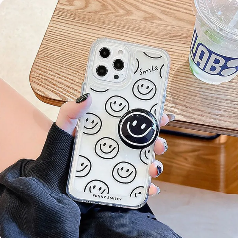 Smile Cover pour Oppo Realme 8 9 10 Pro Plus 8i 9i C11 C21 C21Y C30 C31 C33 C35 C55 Stand Hoder Phone Case