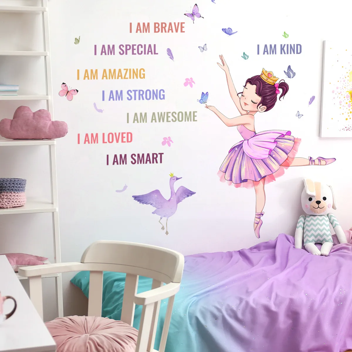 Photo inspiration: Graceful Ballet Swan Girl Wall Decals Photo Inspiration