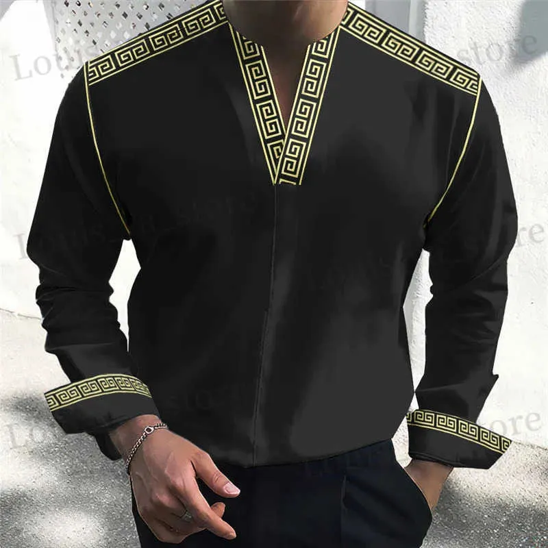 Chemises décontractées pour hommes 2023 Automne Fashion Éléments populaires Collits debout Hirs Mentes Mentilles Outdoor Casual Outdoor Robes Soft confort