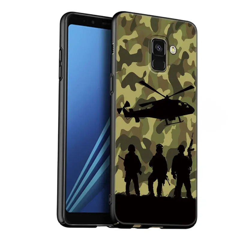 Camouflage Camo Military Phone Case för Samsung Galaxy A01 A03 Core A02 A10 A20 S A20E A30 A40 A41 A5 A6 A8 Plus A7 A9 2018