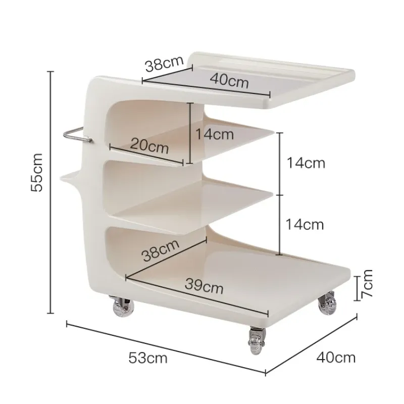 Woonkamer meubels met poelieband bijzettafel acryl acryl met hoge capaciteit multifunctionele handcart bedstopdeksel kabinet