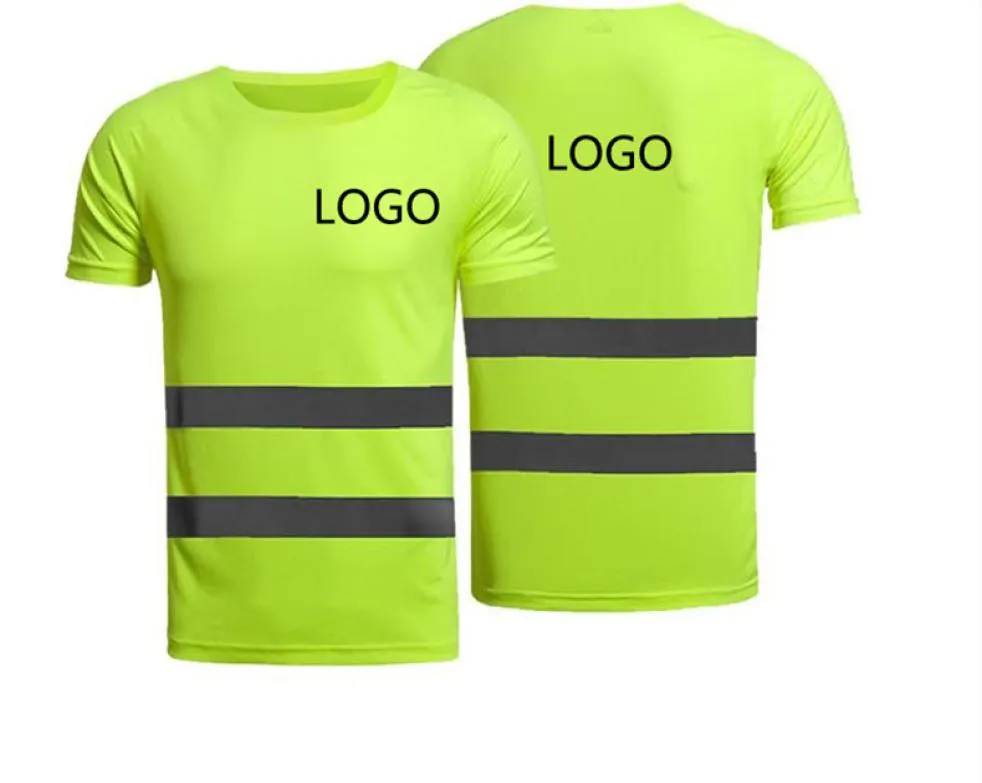 Tshirt Reflective Construction Site Engineering Bâtiment fluorescent Clain à manches courtes T Cycling Outdoor Safety Tshirt Les vêtements peuvent être 9136943