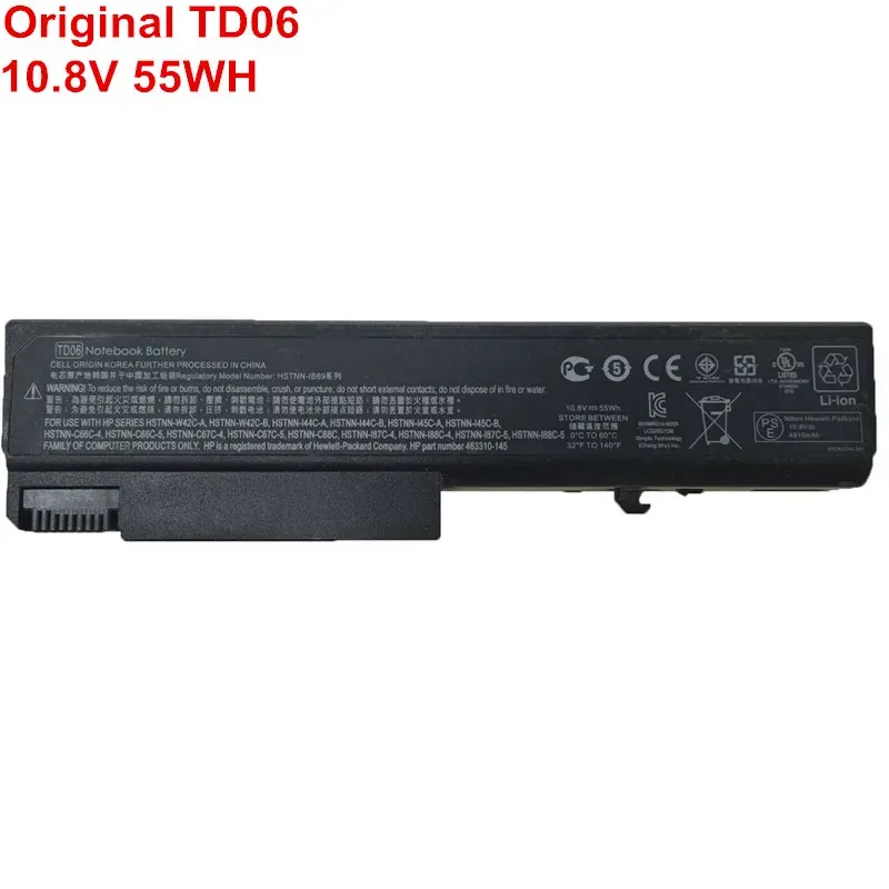 Batterie nuove batterie al laptop originale autentica TD06 HSTNNIB69 10.8V 55W. 6Cell per HP 6930p 8440p 8440W 6530B 6535B 6735B 6730B Liion