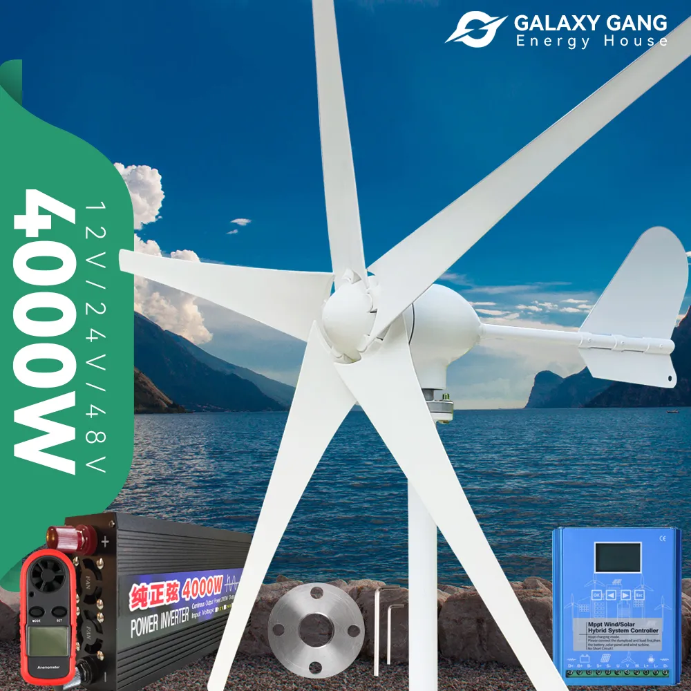 LXJBBD Wind Turbine Generator Kit - 12000W 12V/24V/48V Vertical And