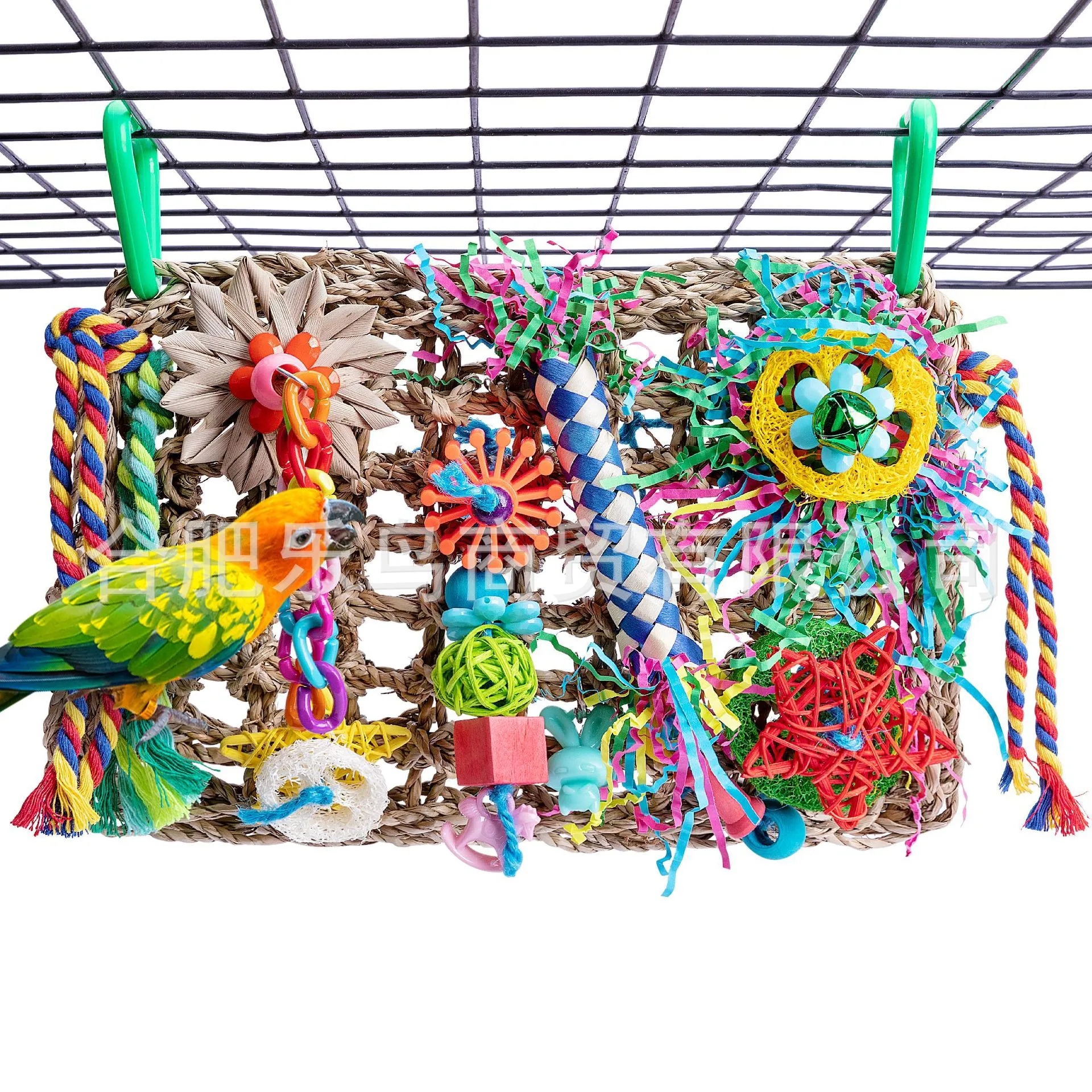 Parrot Swing Toy Toy Star colorido de cinco pontas colorido pássaro swing swing mastigando brinquedos de papagaio de escalada
