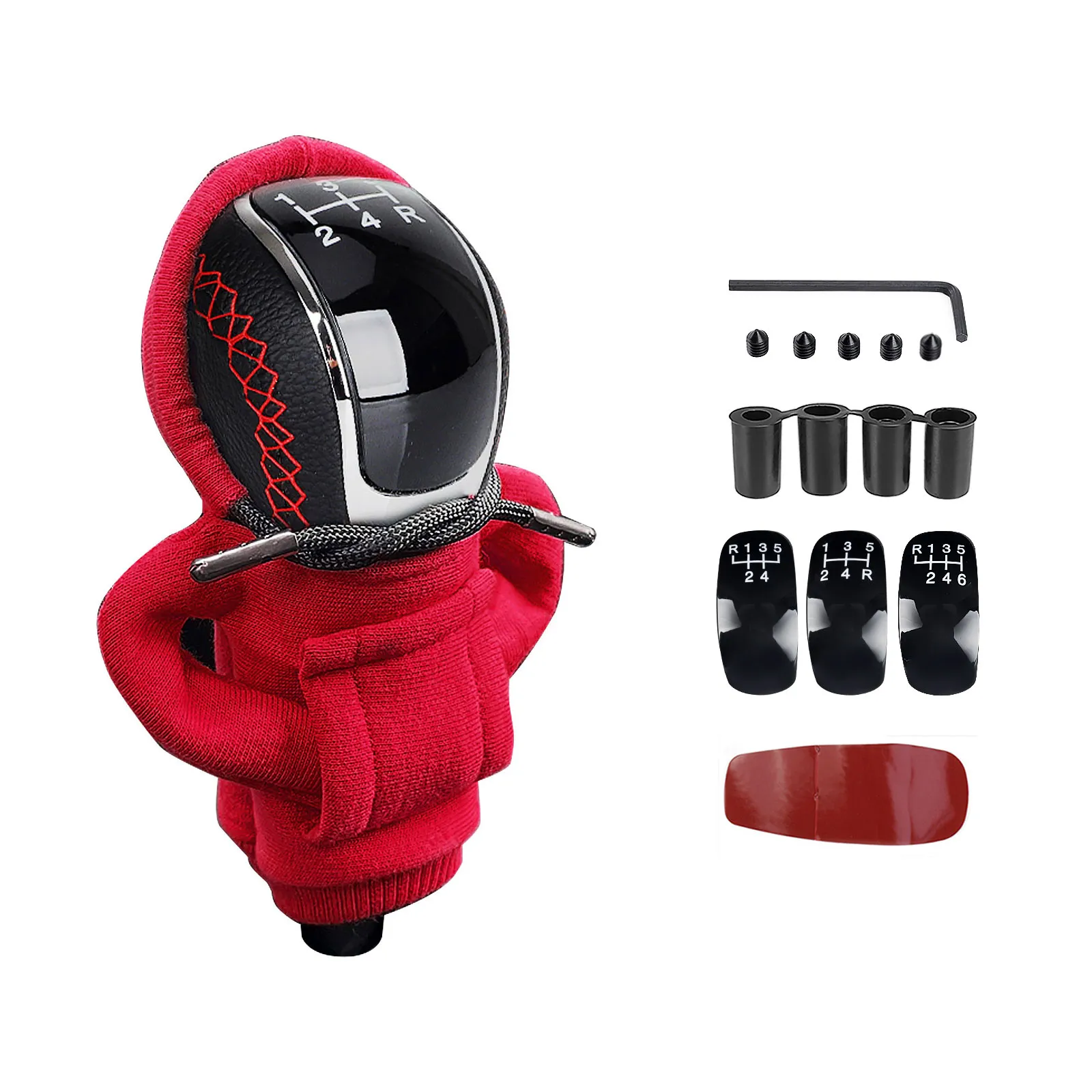 Universal 5/6 Speed PU Leather Gearshift Replacement Manual Car Gear ...