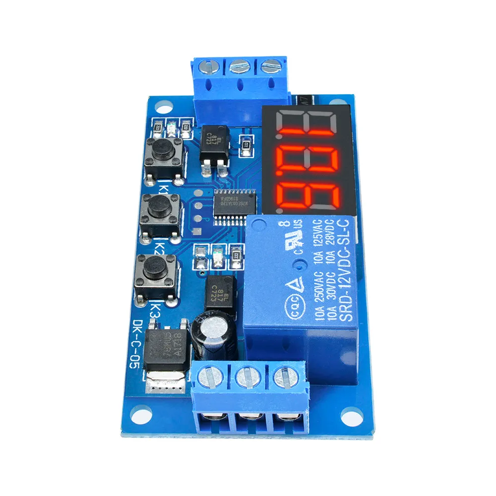 DC 12V trigger cyclustijd vertraging Relay LED Drie digitale display Instelbare timing relaisbesturingsschakelaar Circuit Timer