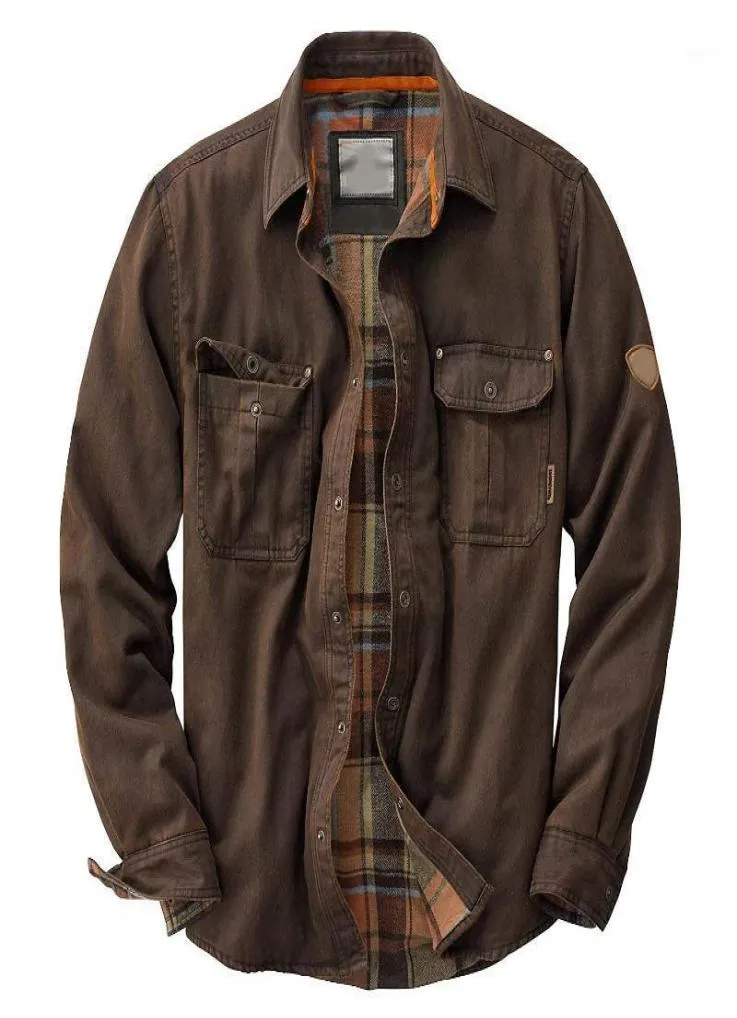 Men039S jackor Journeyman Shirt Jacket last Militärrock Tjock dubbel bröstfickor utomhus för male4914175