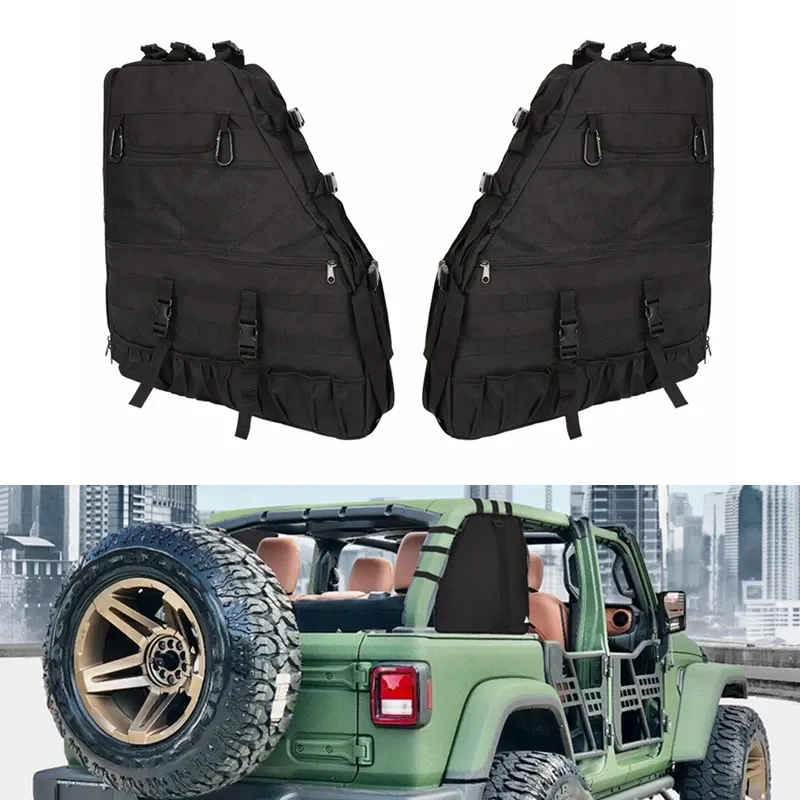 Roll Bar Storage Bag Cage för Jeep Wrangler JK 4-dörr 2007-2019 JL JKU Multi-Pockets Organisatörer Lastväska Sadelväskor Tool Påsar