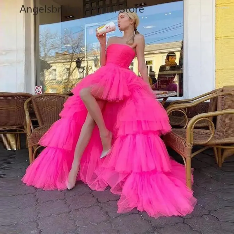 Abiti da festa abito da ballo di tulle alto abito da sera lungo lungo abito formale staccabile di laurea sexy personalizzato personalizzato