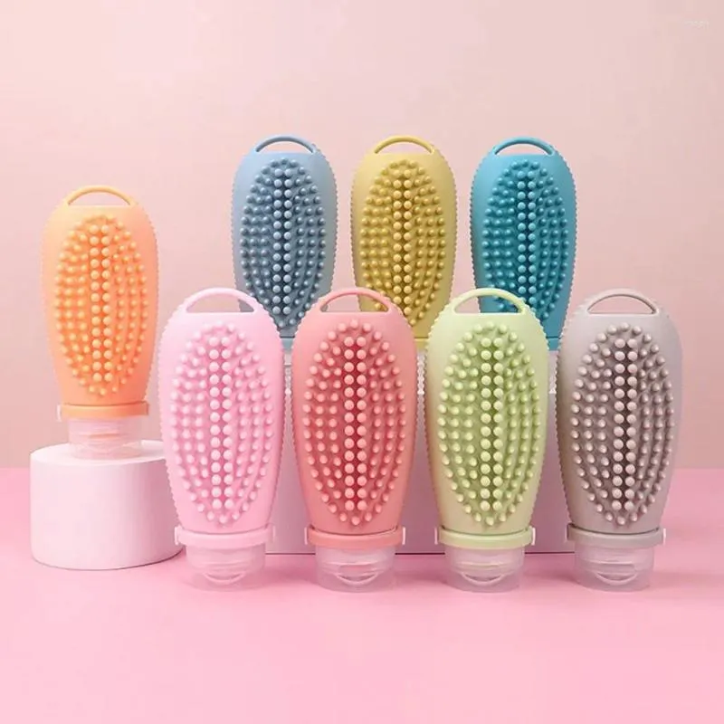 Bouteilles de rangement des bouteilles de rangement pour le distributeur de shampooing Dispensateur de fuite de fuite de voyage pour lotion Savon Silicone Massage Brush Cosmetic