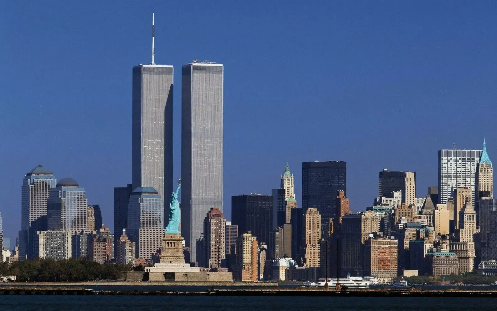 Twin Towers of Lower Manhattan World Trade Center Art Picture Picture Drukuj jedwabny plakat