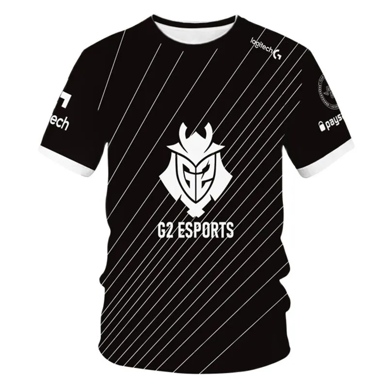 Été 3D Imprimé e-sports équipe Uniforme Teen Style T-shirt masculin Men's Street Street Casual Owck Garques courtes