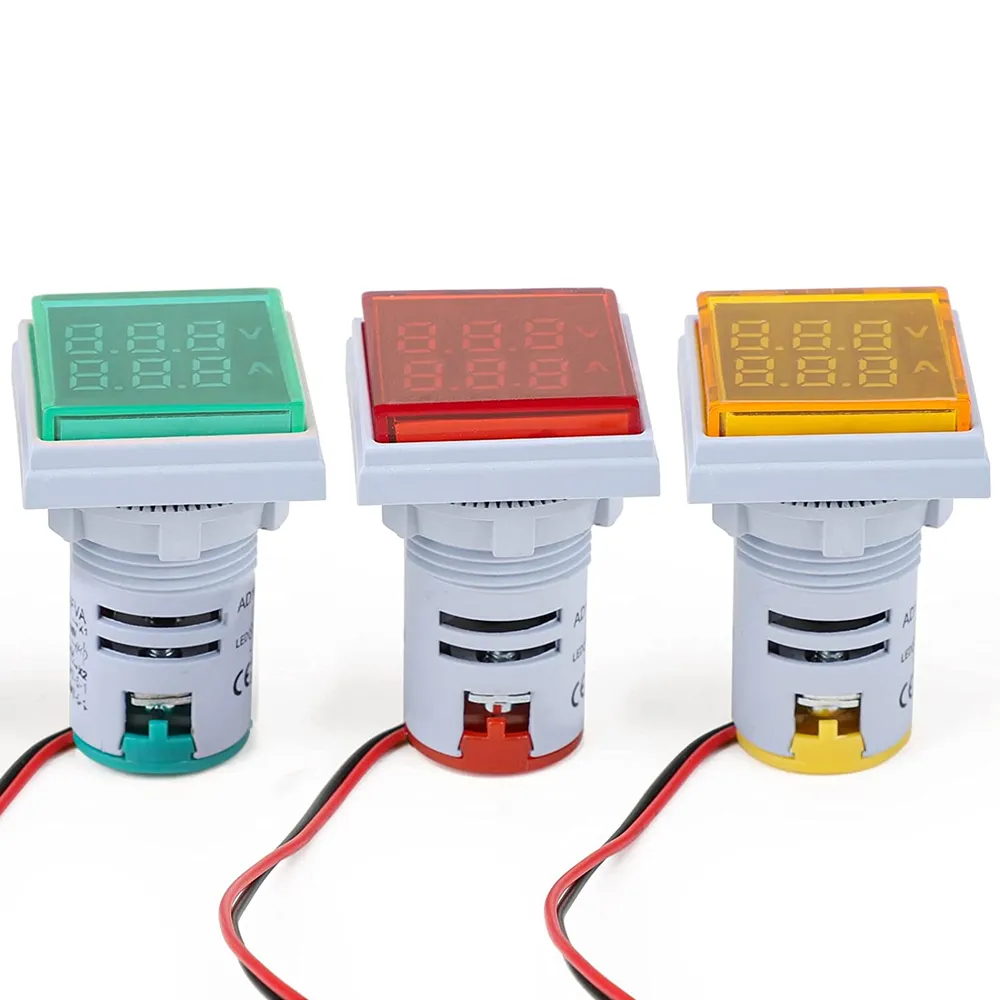 2024 Square LED Digital Voltmeter Ammeter - 110V/220V AC 50-500V/0-100A ...