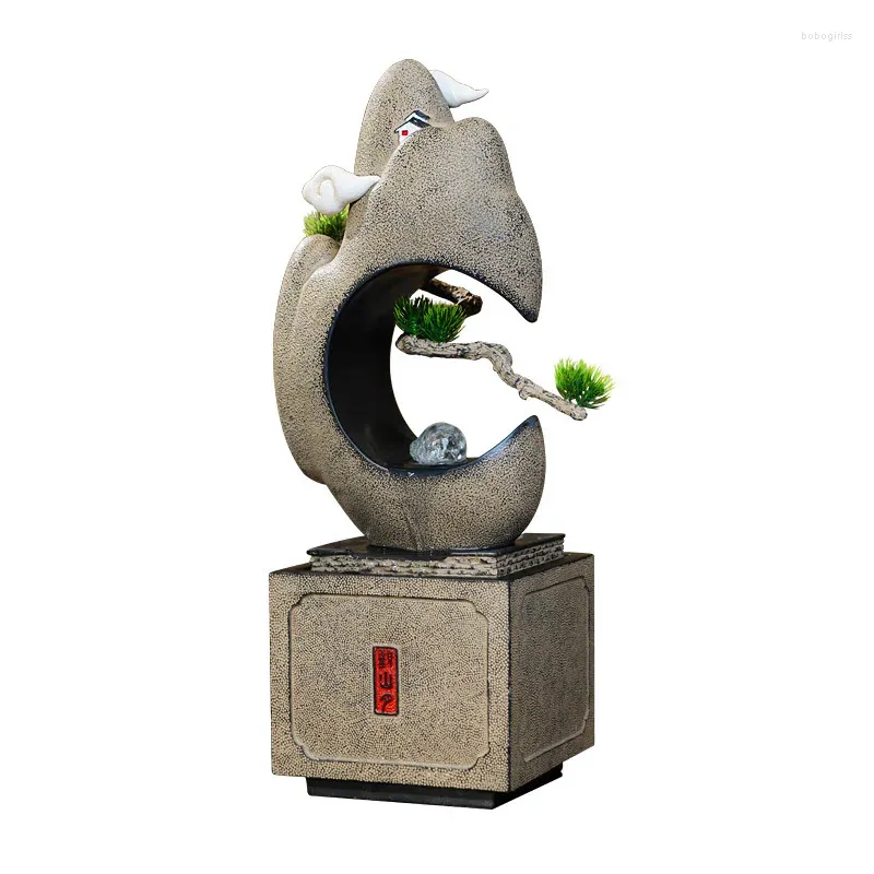 Decorative Plates Water Fountain Circulating Landscape Decoration Indoor Living Room Opening Gift TV Cabinet Desktop