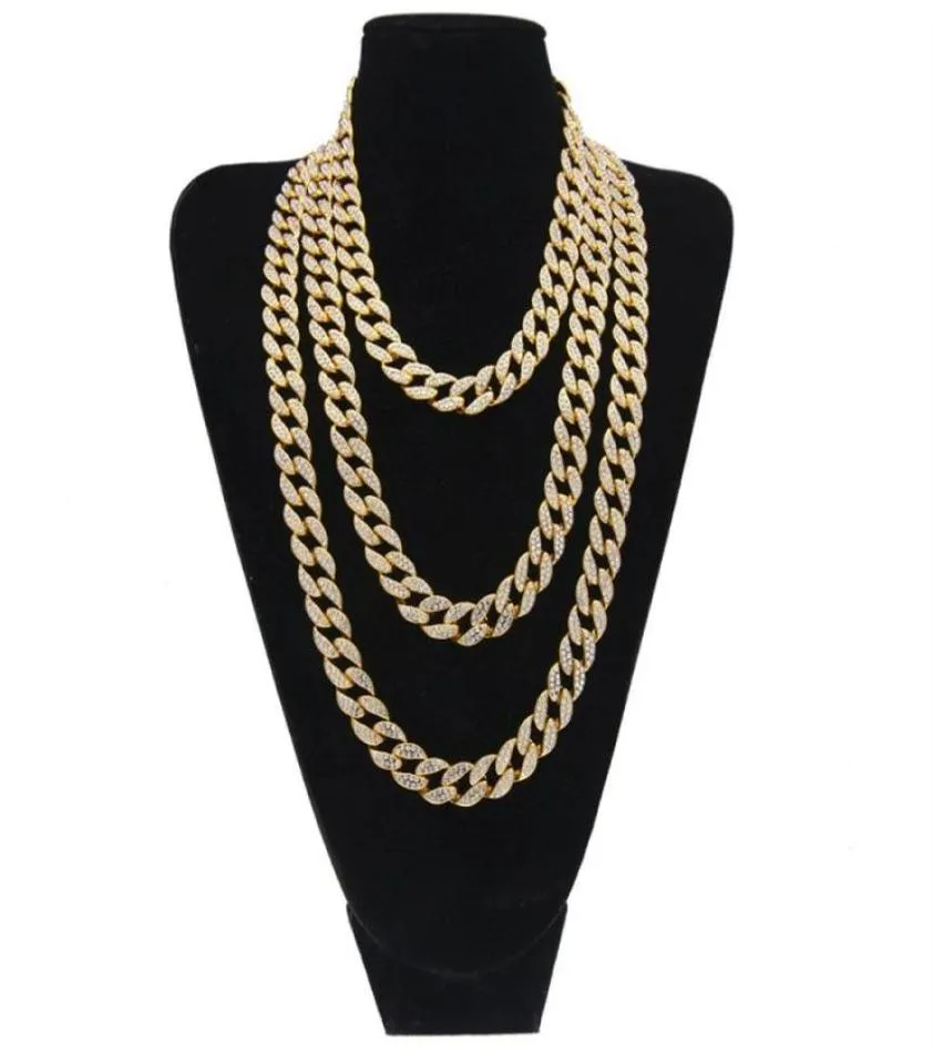 Hiphop bling modeketens sieraden heren goud zilveren miami cuban link ketting kettingen diamant ijs uit chian kettingen308d6968546