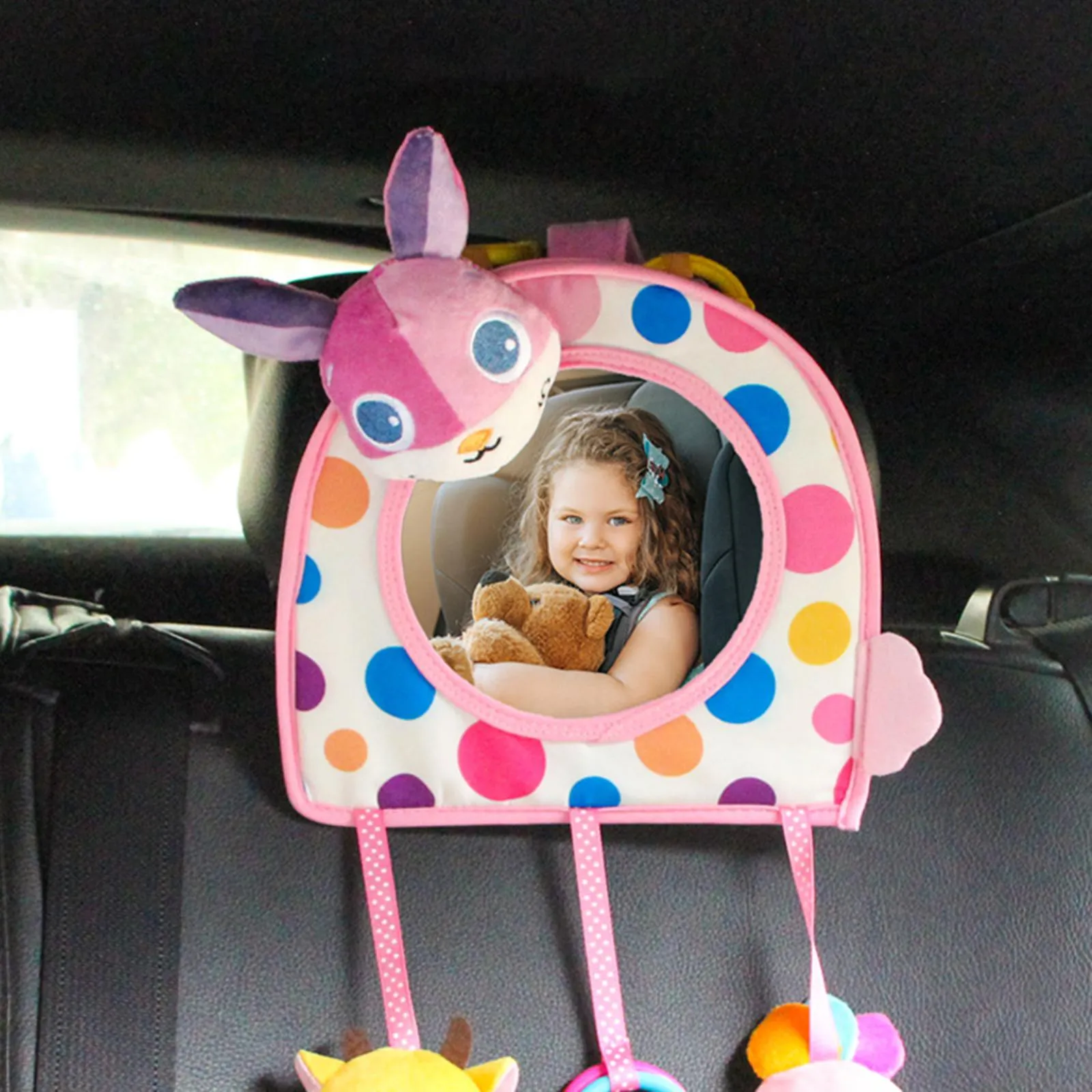 Cute children car Mirror Back View Mirror, Reflector Large View Mirror for Driving
