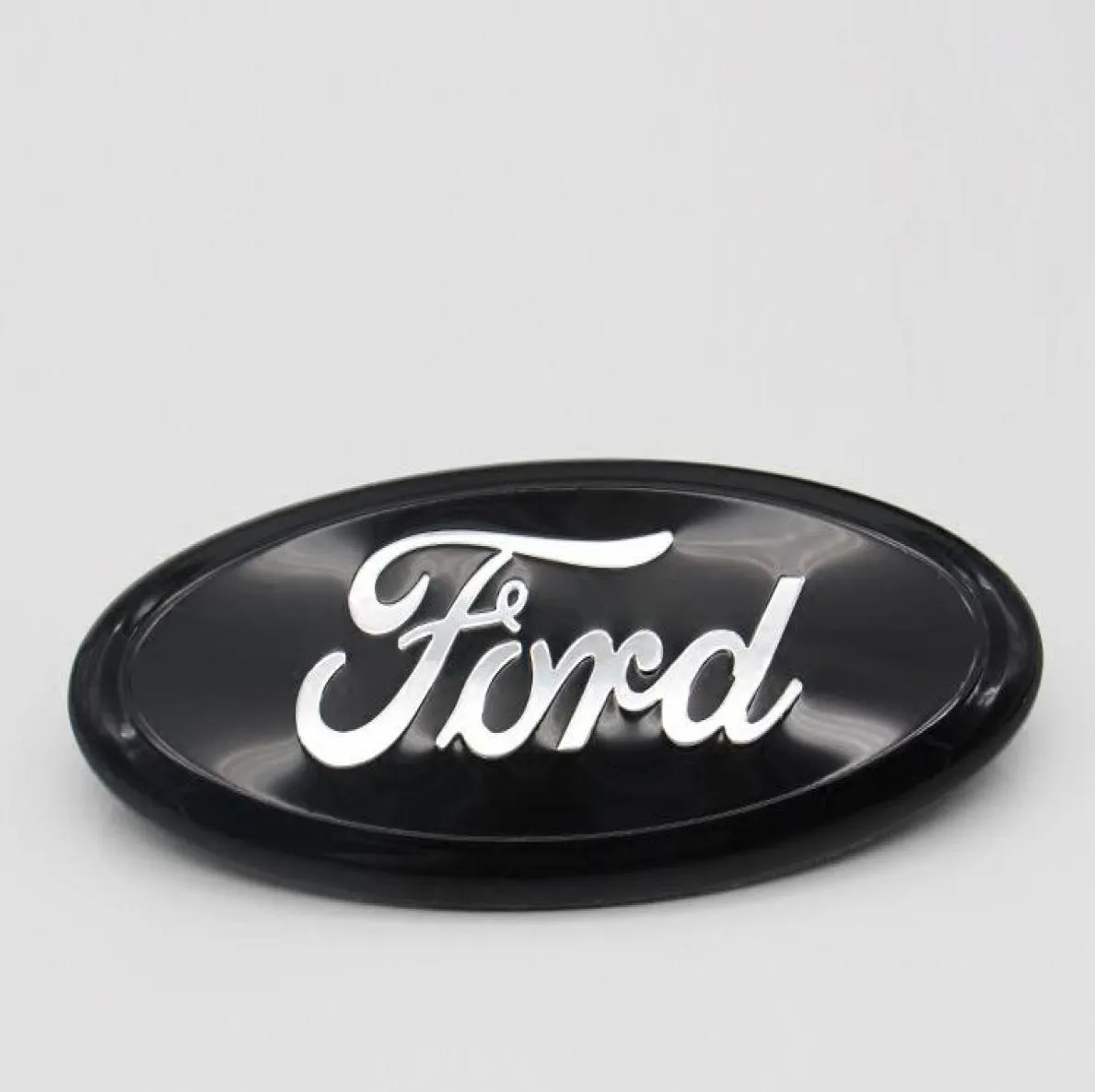 1 st pass för Ford 20042014 F150 Mirror Black Silver Front Grill BadgetAllgate Emblem Oval Decal7840819