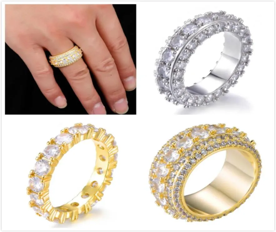 Gepersonaliseerde gouden dames heren vol diamant ijsje uit man bruiloft verlovingsringen pink ring hiphop rapper sieraden voor mannen vrouwen fo1726079