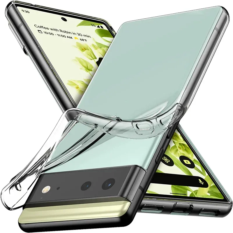 Clear Phone Case voor Google Pixel 6a Slim Fit TPU Transparante beschermende siliconenbedekking Telefoonfondsen voor Google Pixel 6 7 Pro