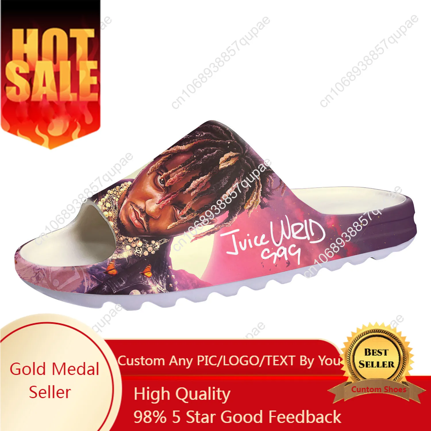 Juice Wrld 999 Hip Hop Rapper Soft Sole Slippers Home Clogs