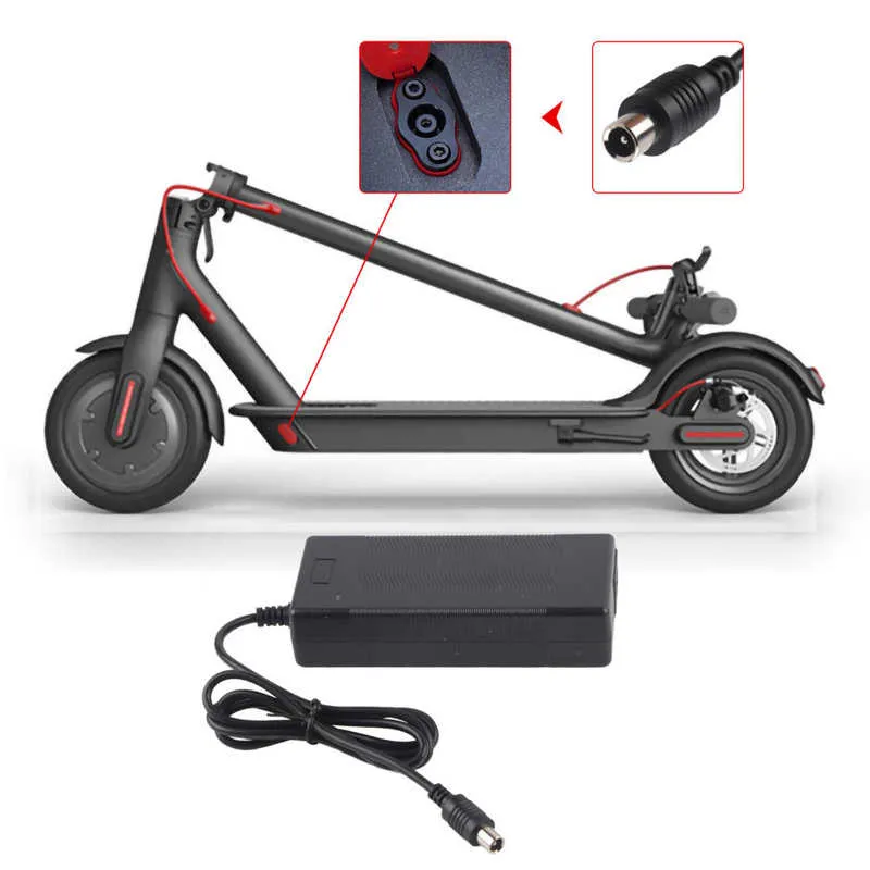 42V 2A Reemplazo del cargador de scooter eléctrico Cargador de batería para Xiaomi M365 S1/S2/S3/S4 Accesorios de scooter eléctricos